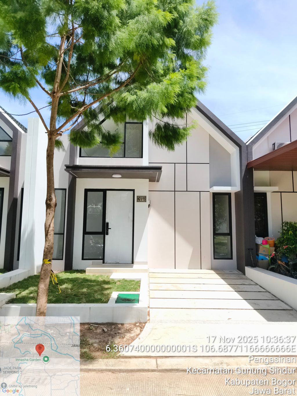 foto tampak rumah tipe NG1-0015 perumahan SERPONG NATURA CITY