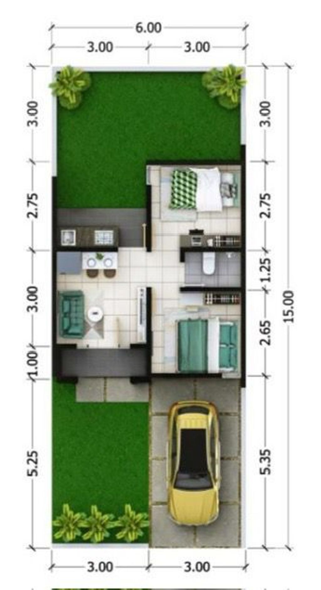 foto denah rumah tipe EILA LYFE perumahan Vazza Home