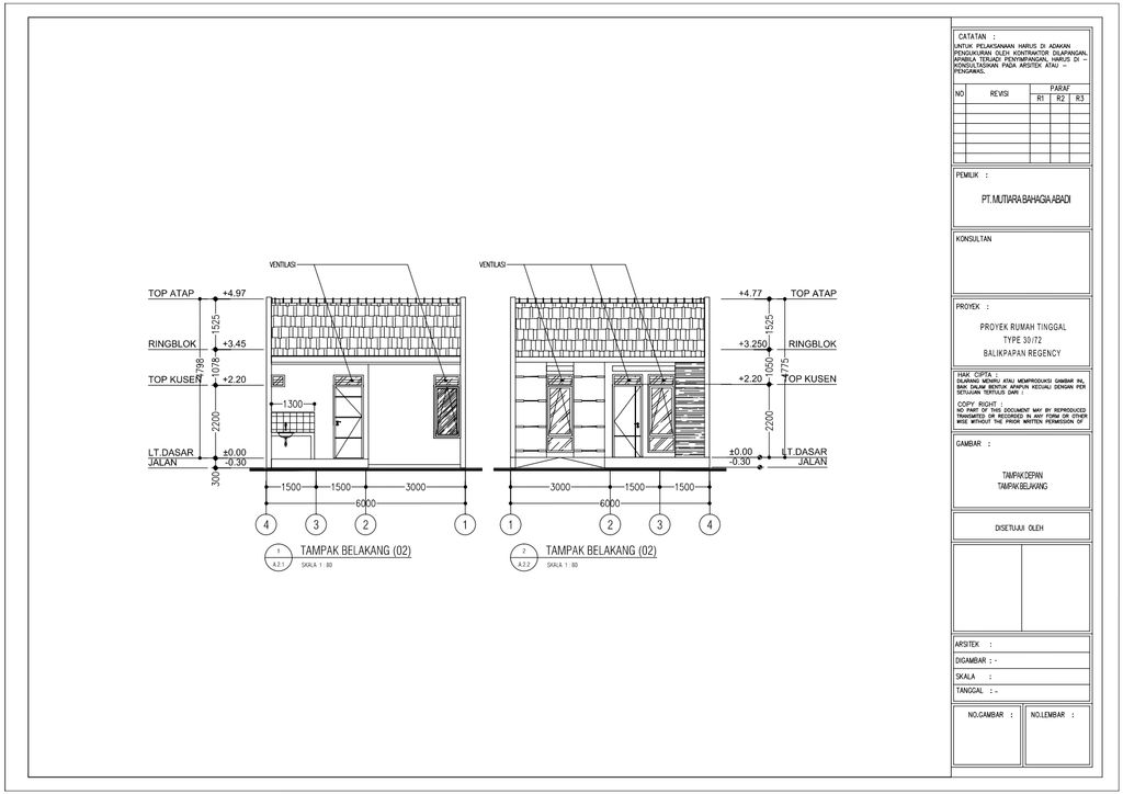 foto tampak rumah tipe Camelia 30/72 perumahan Perumahan Balikpapan Regency