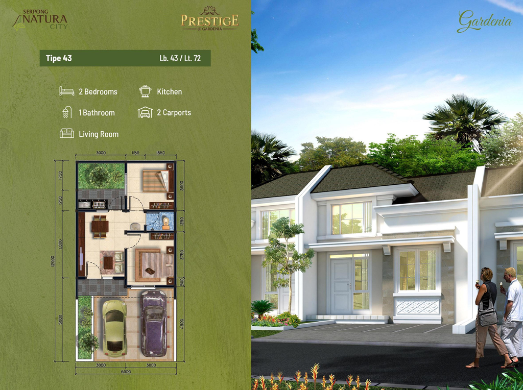 foto denah rumah tipe NG2-0027 perumahan SERPONG NATURA CITY