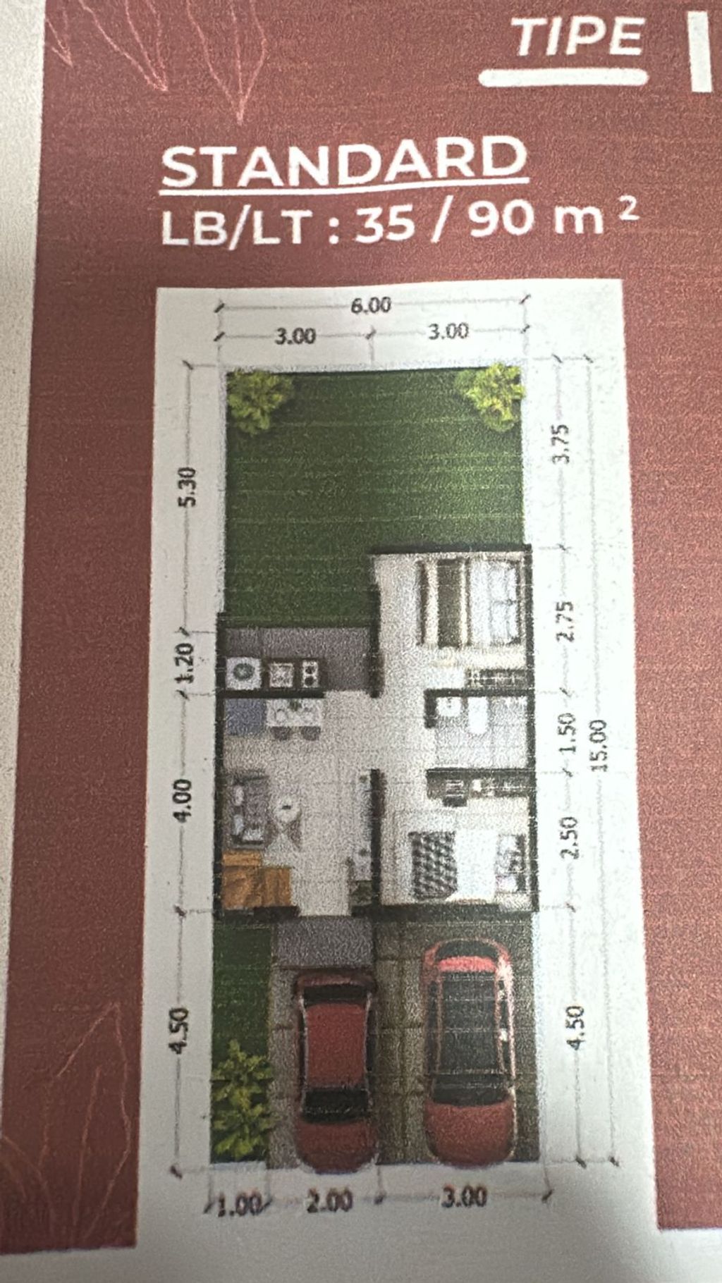 foto denah rumah tipe ICON 7 STANDAR perumahan BREEZE ICON