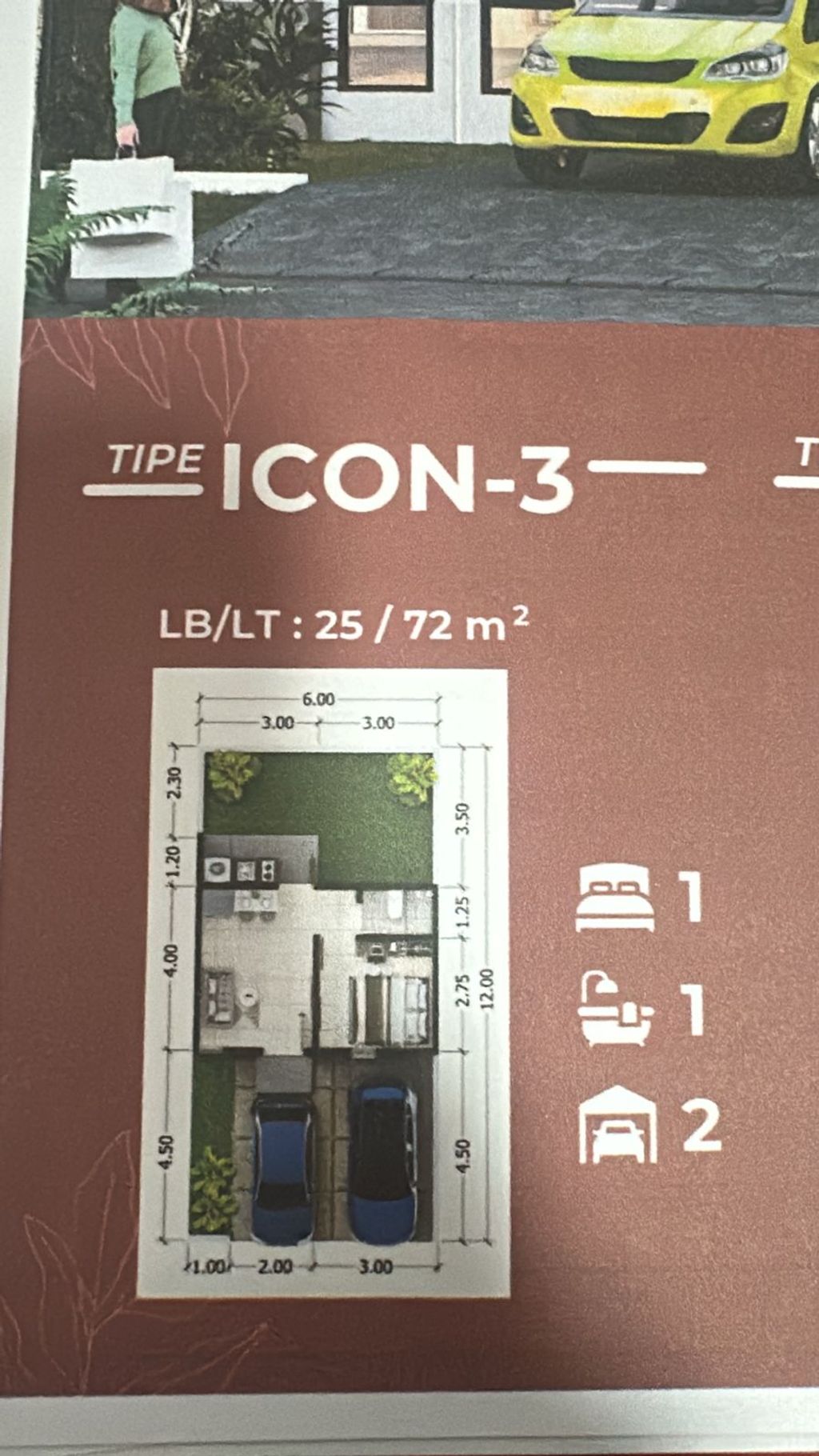 foto denah rumah tipe ICON 3 perumahan BREEZE ICON