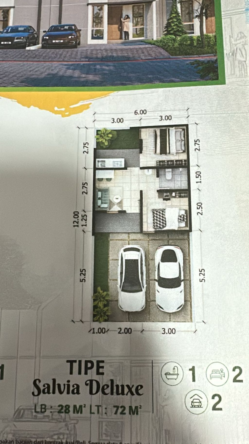 foto denah rumah tipe SALVIA DELUXE perumahan BREEZE VIEW & BREEZE TERRACE