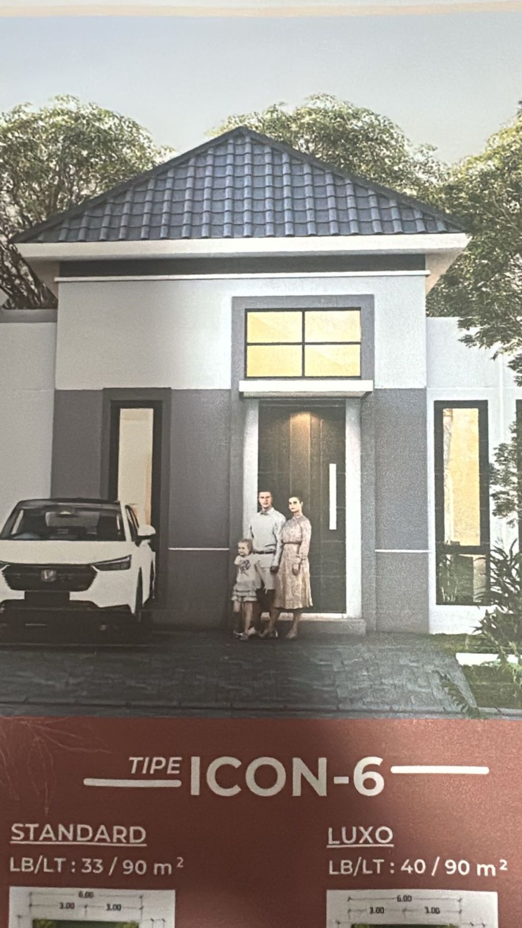 foto tampak rumah tipe ICON 6 LUXO perumahan BREEZE ICON