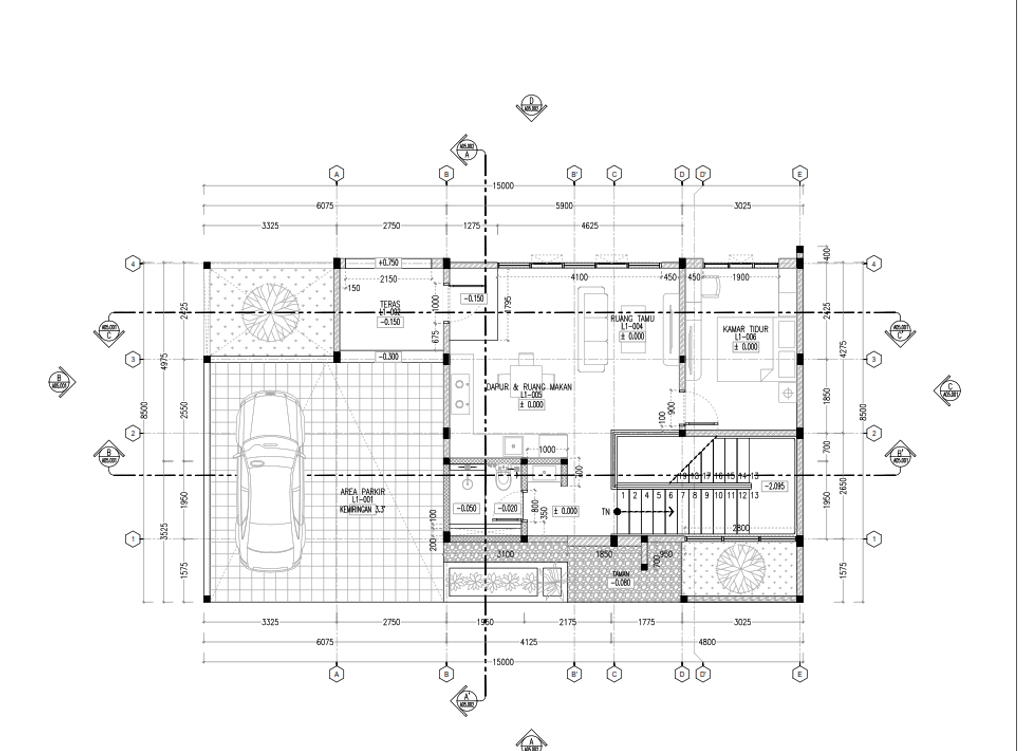 foto denah rumah tipe E02 85/125 perumahan ALAMANDA RANCH