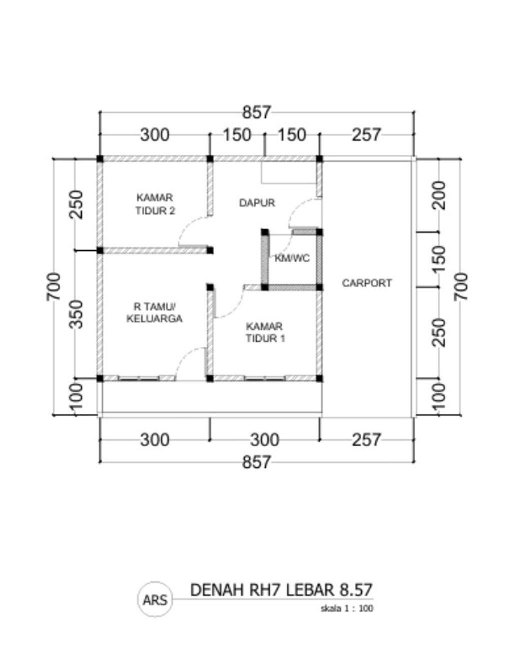 foto denah rumah tipe 36 ( Lebar 8.75 M ) perumahan REMBANG HARMONI 7
