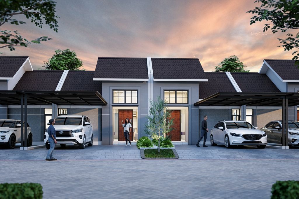 foto tampak rumah tipe DIVA DELUXE B perumahan Vazza Home