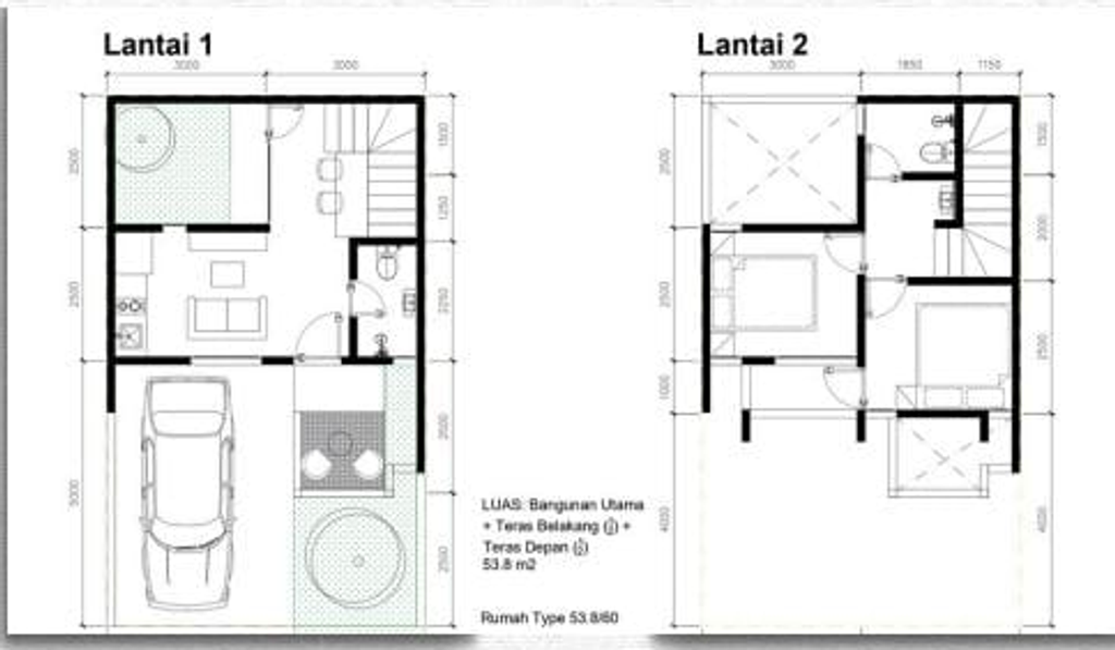 foto denah rumah tipe classic perumahan HUMA RIVERSIDE