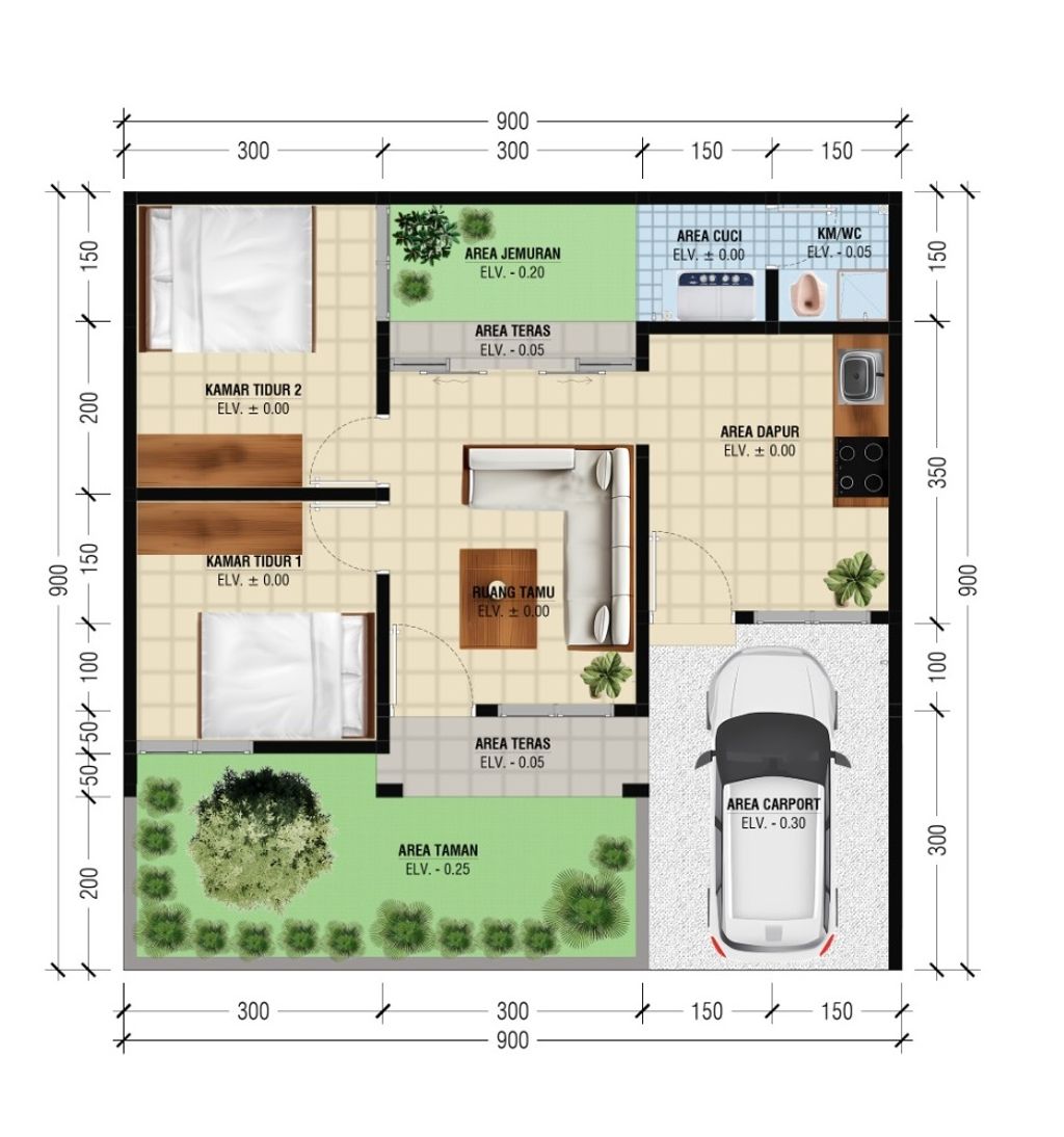 foto denah rumah tipe 56/81 perumahan GRIYO JAMBEAN ASRI 2