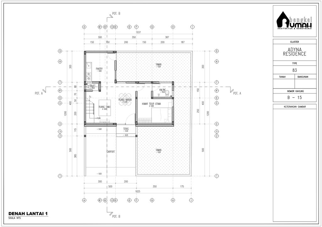 foto denah rumah tipe UMAR perumahan ADYNA RESIDENCE