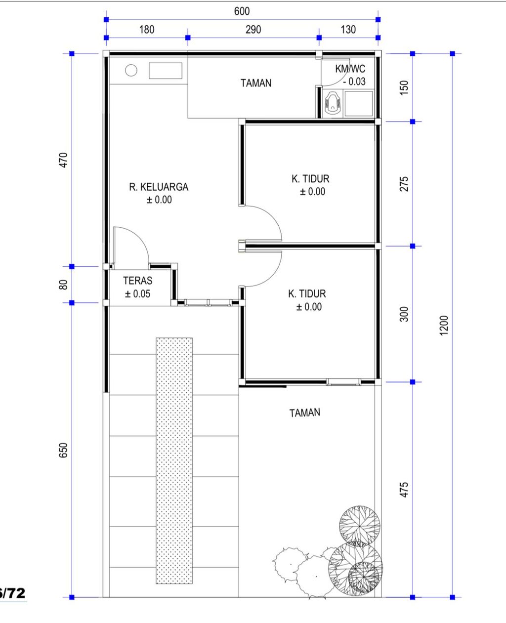 foto denah rumah tipe 26/72 perumahan Bumi citra indah 2 tahap 4