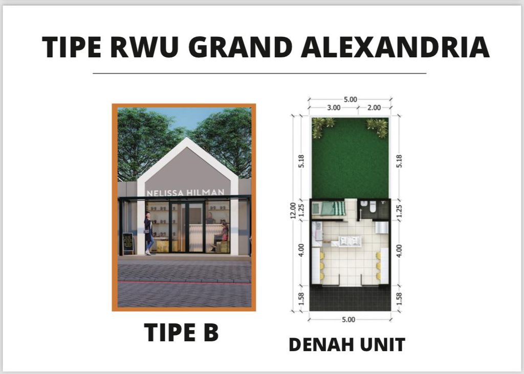 foto denah rumah tipe RWU perumahan GRAND ALEXANDRIA 2