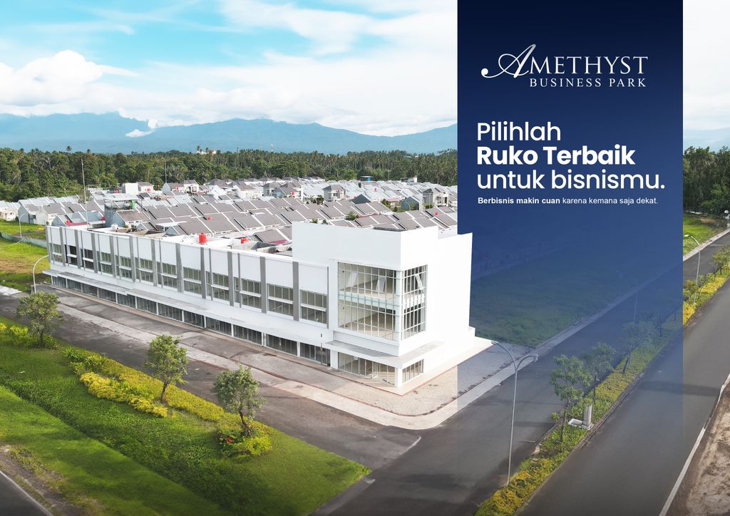 foto tampak rumah tipe Amethyst Business Park A638 perumahan Kawanua Emerald City Cluster Amethyst