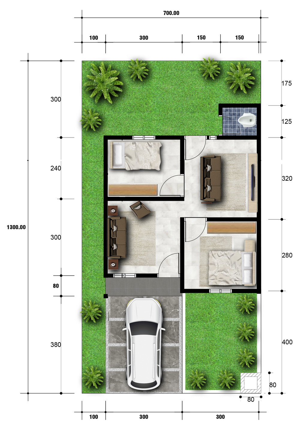 foto denah rumah tipe 36 perumahan KABA RESIDENCE TAHAP 9