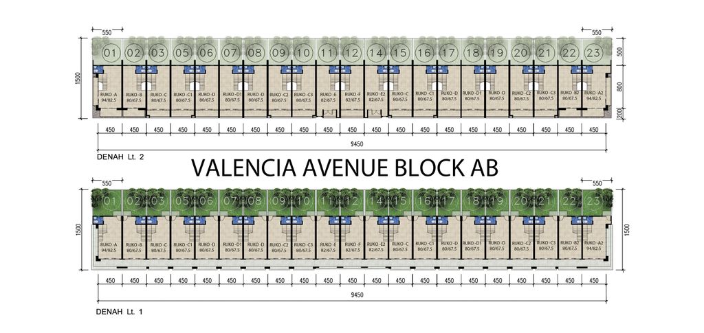 foto denah rumah tipe RUKO perumahan VALENCIA RESIDENCE