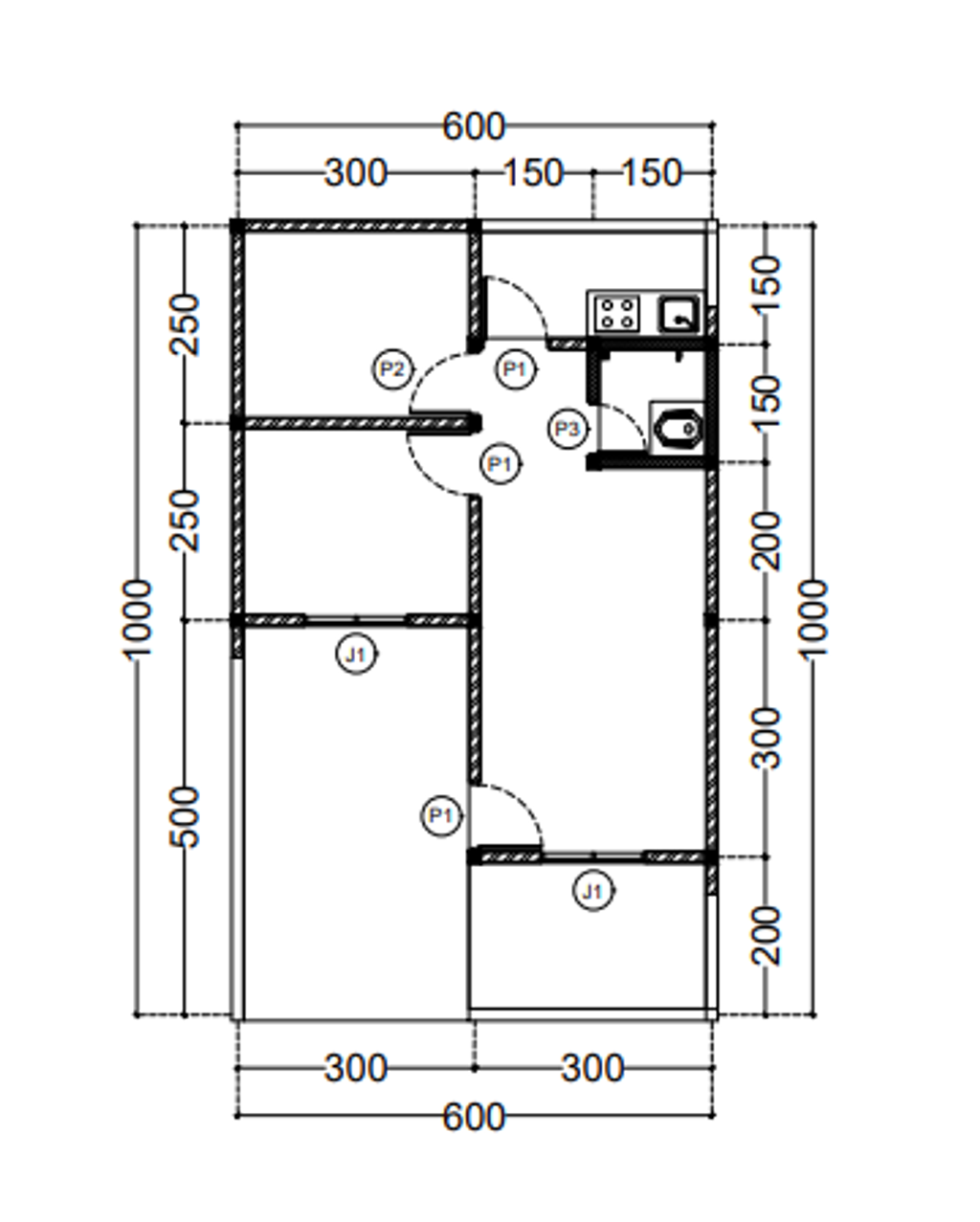 foto denah rumah tipe 36 ( lebar 6 m  ) perumahan REMBANG HARMONI 7