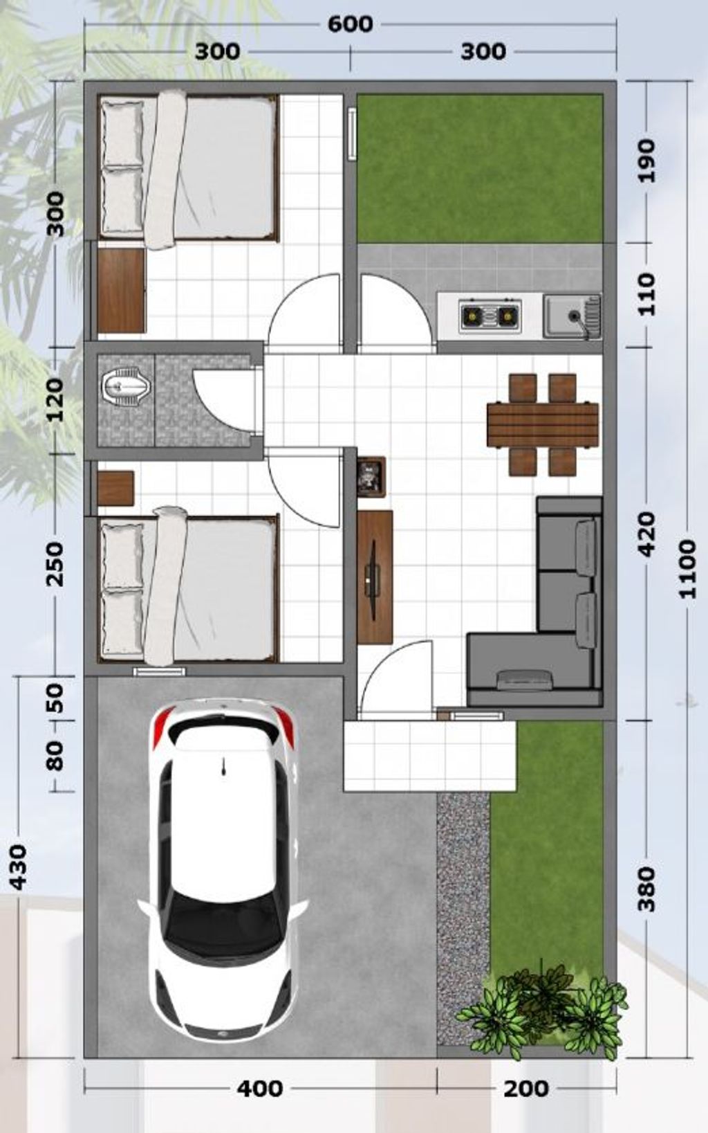 foto denah rumah tipe 36 perumahan BUMI CILANGKAP PERMAI TAHAP 2