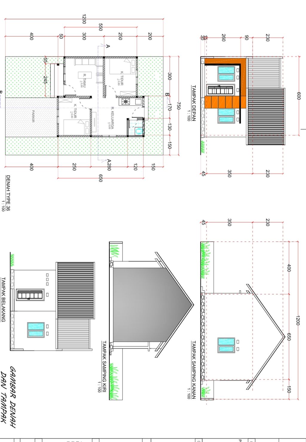 foto denah rumah tipe 36 perumahan Bukit Mels Residence