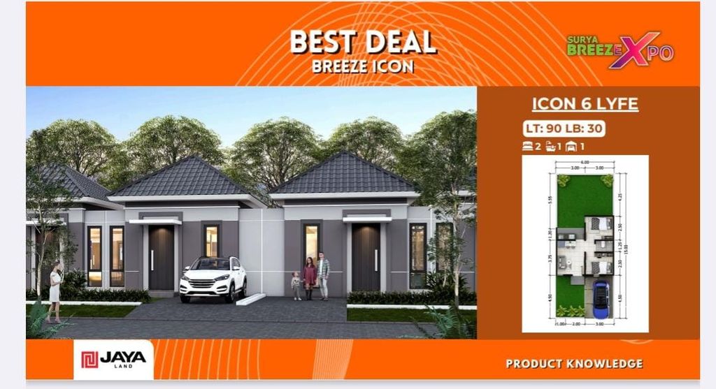 foto tampak rumah tipe ICON 6 LYFE perumahan BREEZE ICON