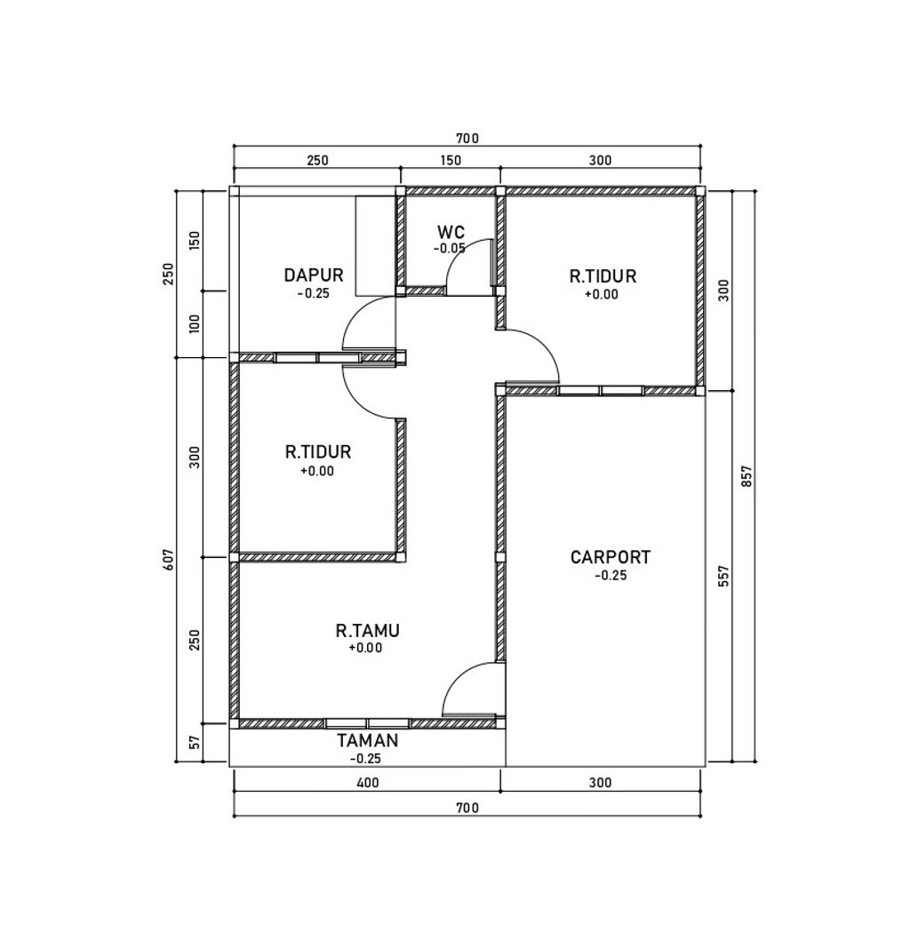 foto denah rumah tipe 36 ( lebar 7 m ) perumahan REMBANG HARMONI 7