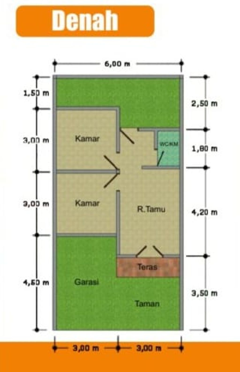 foto denah rumah tipe BLOK H perumahan REZKY MANDIRI 2