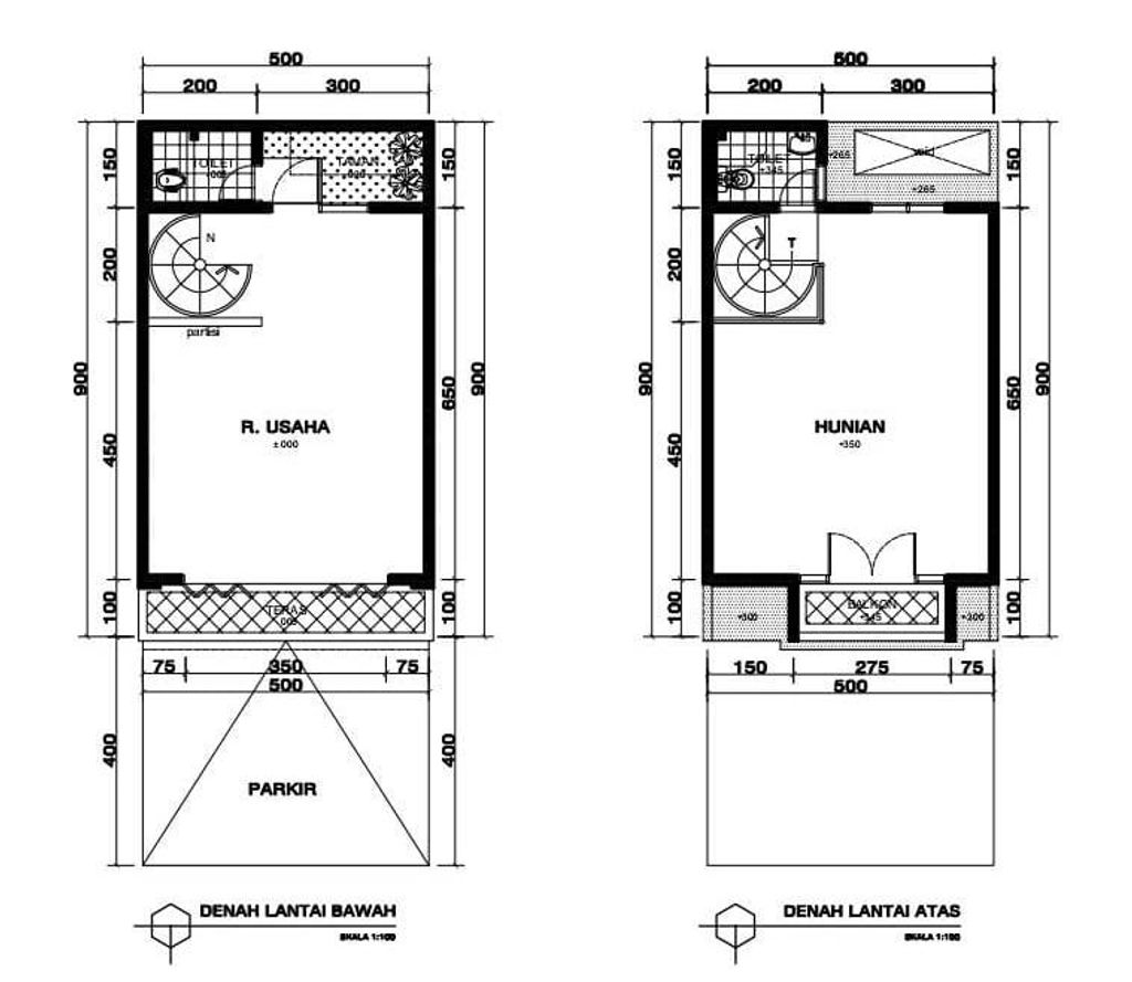 foto denah rumah tipe 77/52 ruko perumahan GRAMAPURI PERSADA