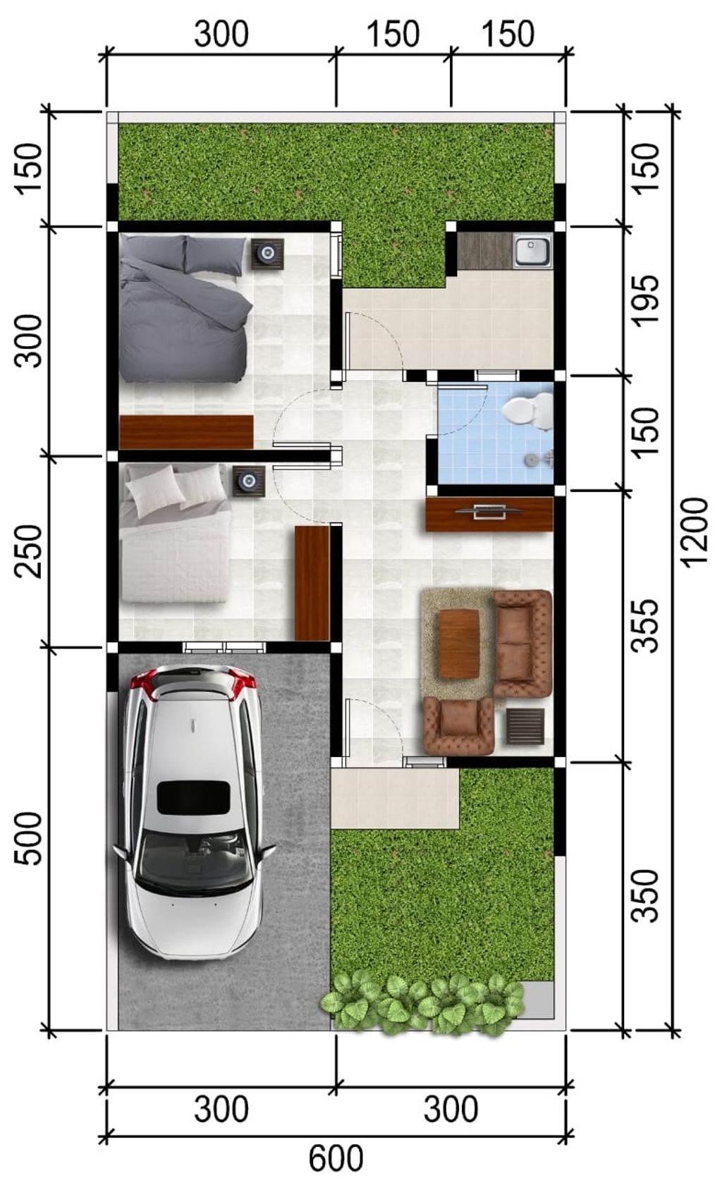 foto denah rumah tipe Blok GC10 Hook perumahan SHAMANDRA GARDENIA TAHAP 2
