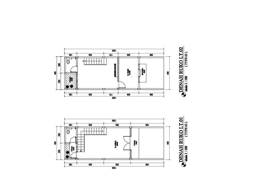 foto denah rumah tipe T. RUKO B-11B perumahan TAMAN BUNGAH INDAH