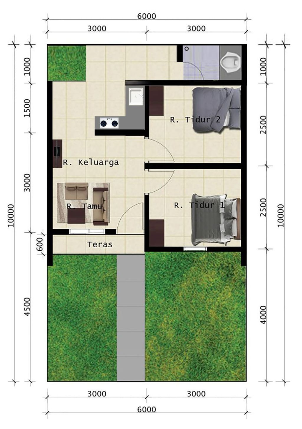 foto denah rumah tipe komersil perumahan SUKAWANA ASRI