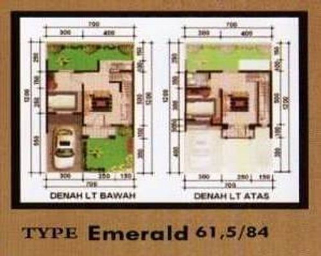 foto denah rumah tipe Emerald (380) perumahan Permata Icon