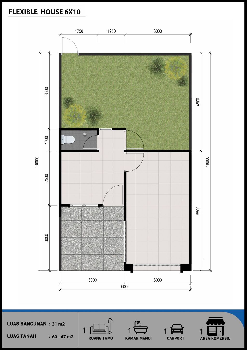 foto denah rumah tipe FLEXY HOME NS perumahan PERMATA MUTIARA MAJA - CLUSTER RUBY