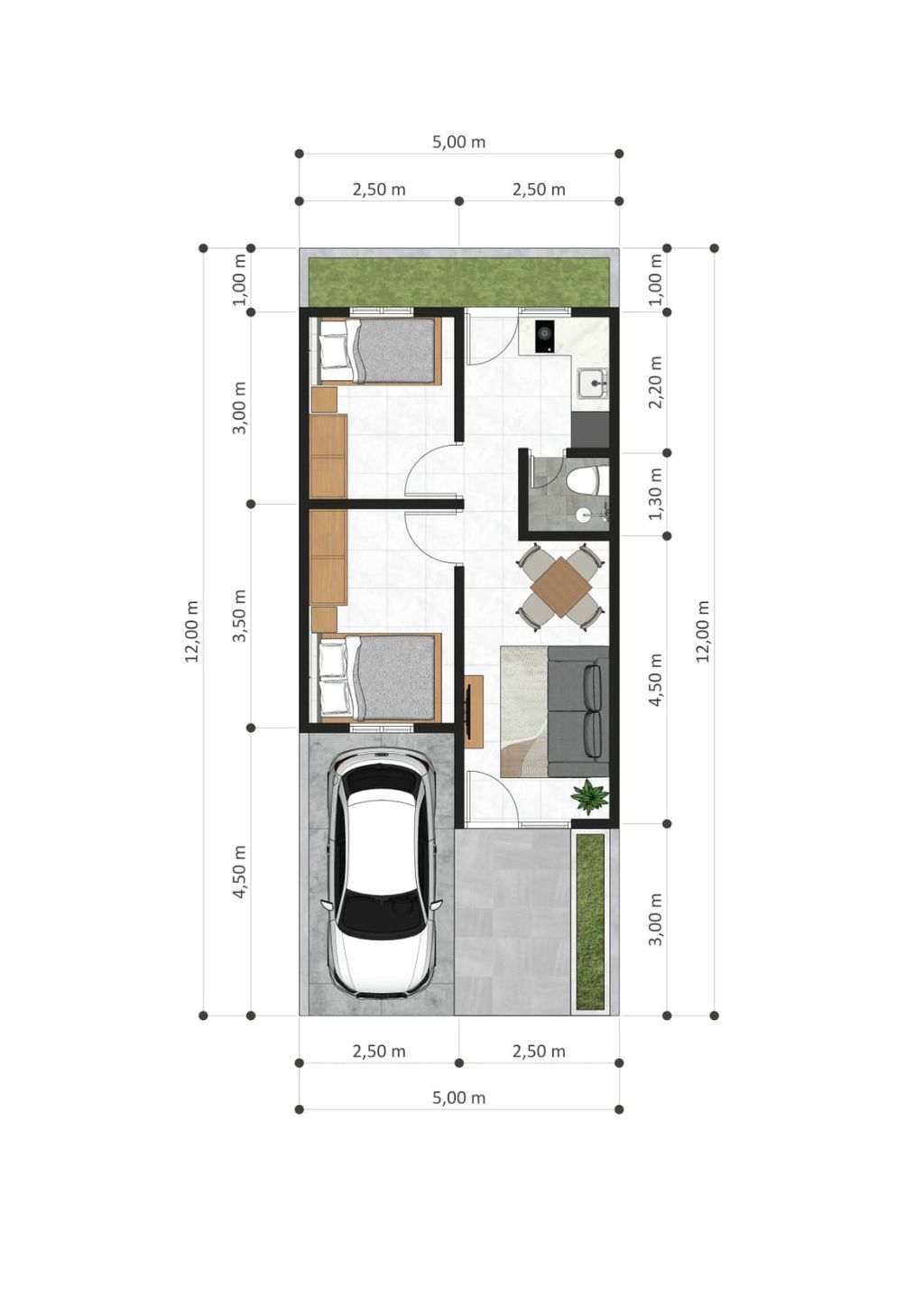 foto denah rumah tipe 36/72 perumahan ARSHAKA PREMIERE