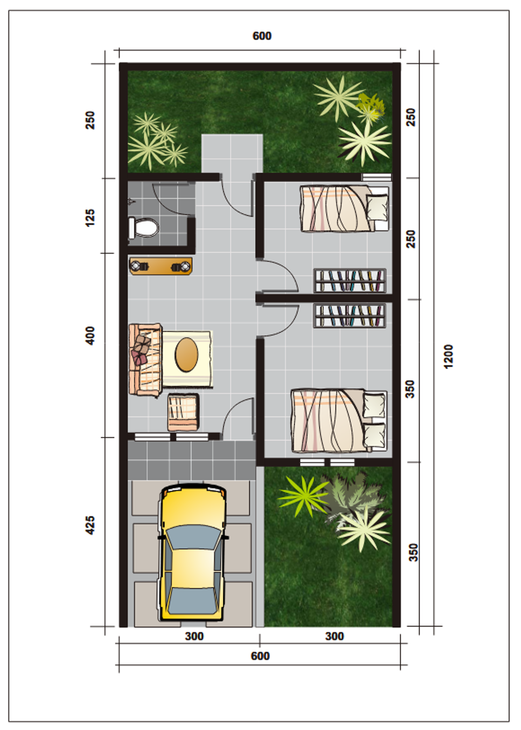 foto denah rumah tipe 36/72 perumahan ARAFAH VILLAGE
