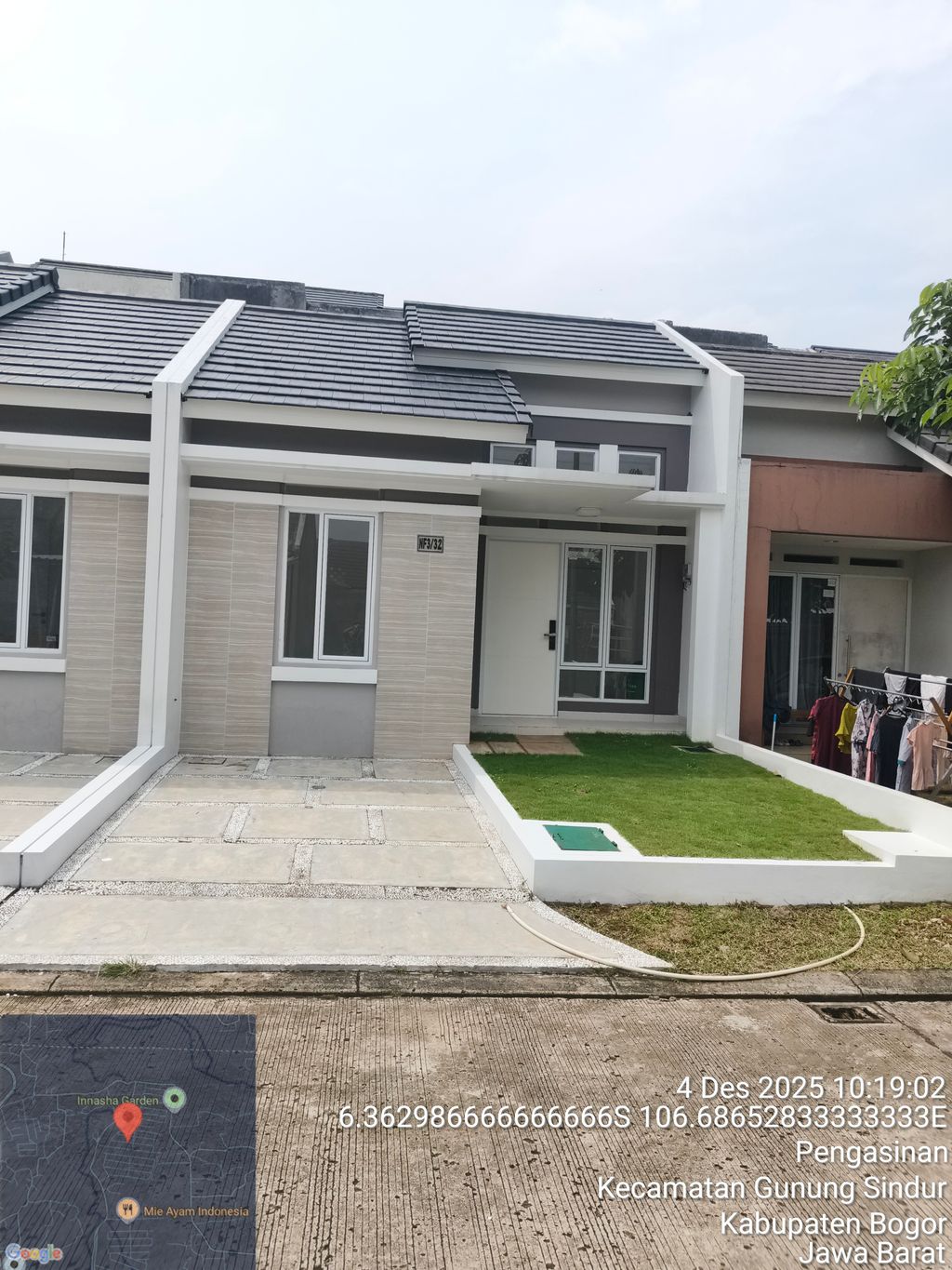 foto tampak rumah tipe NF3-0032 perumahan SERPONG NATURA CITY