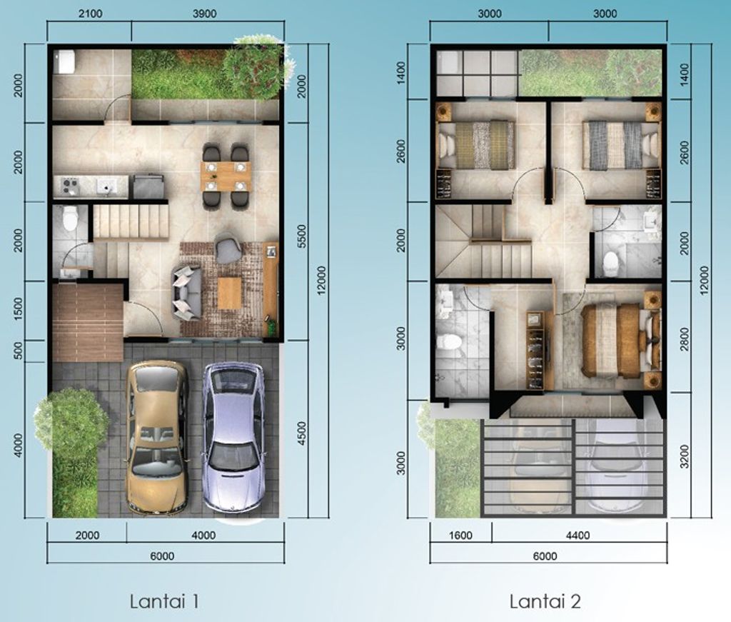 foto denah rumah tipe VISTA 6 SE perumahan DISCOVERY ALUVIA IV BINTARO JAYA