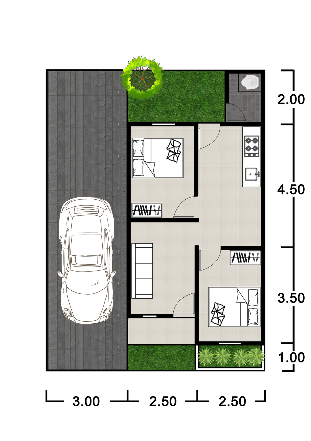 foto denah rumah tipe subsidi 36 perumahan PERMATA INDAH 2