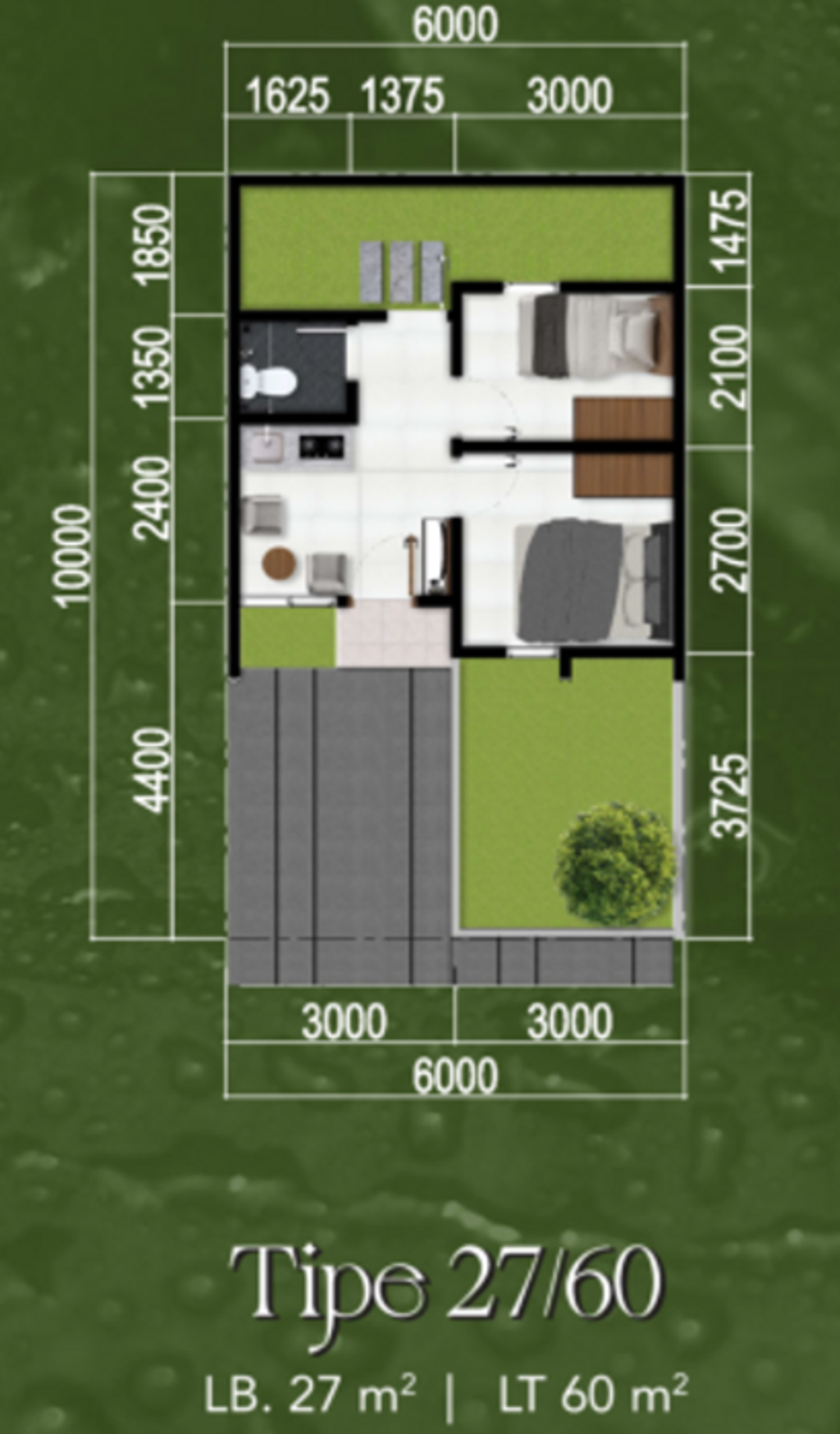 foto denah rumah tipe Birka 27/70 (458.000.000) perumahan HARMONI PARK BEKASI