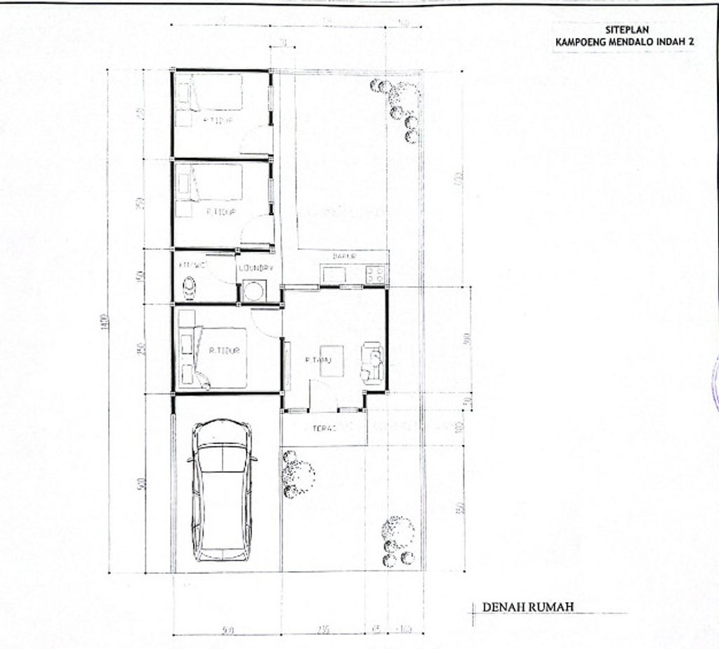 foto denah rumah tipe BEJO perumahan KAMPOENG MENDALO INDAH 2