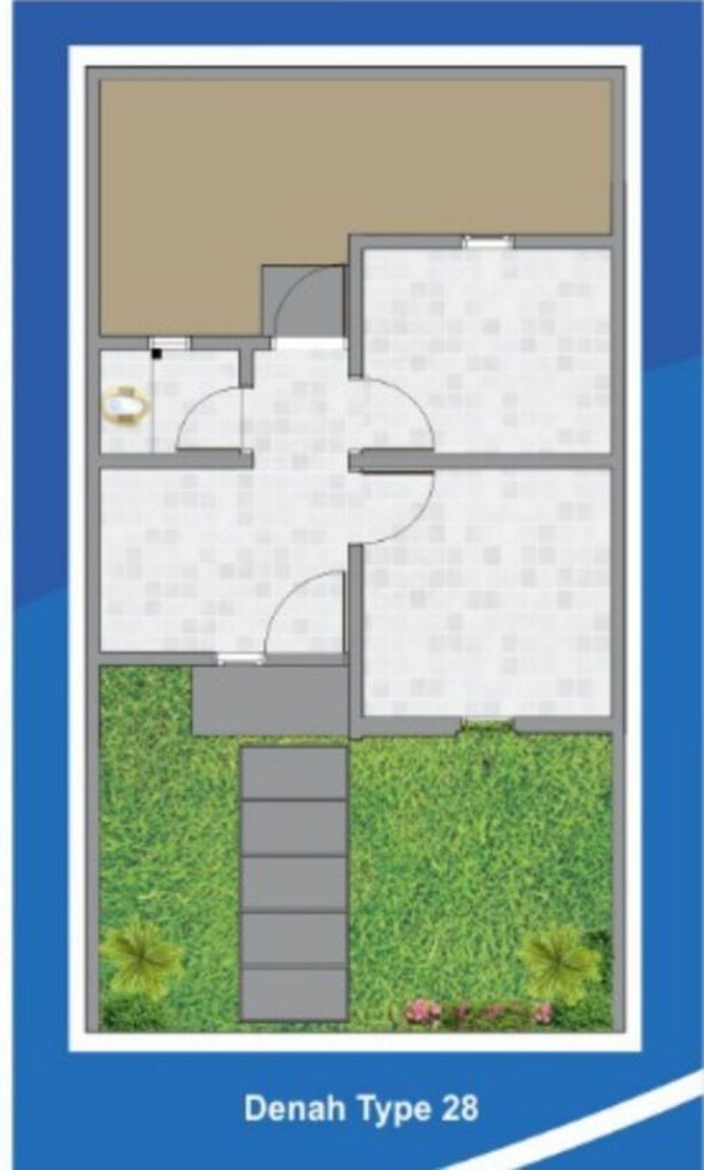 foto denah rumah tipe 28/88 (Hook Tengah) perumahan PUTRA JAYA RESIDENCE CLUSTER G