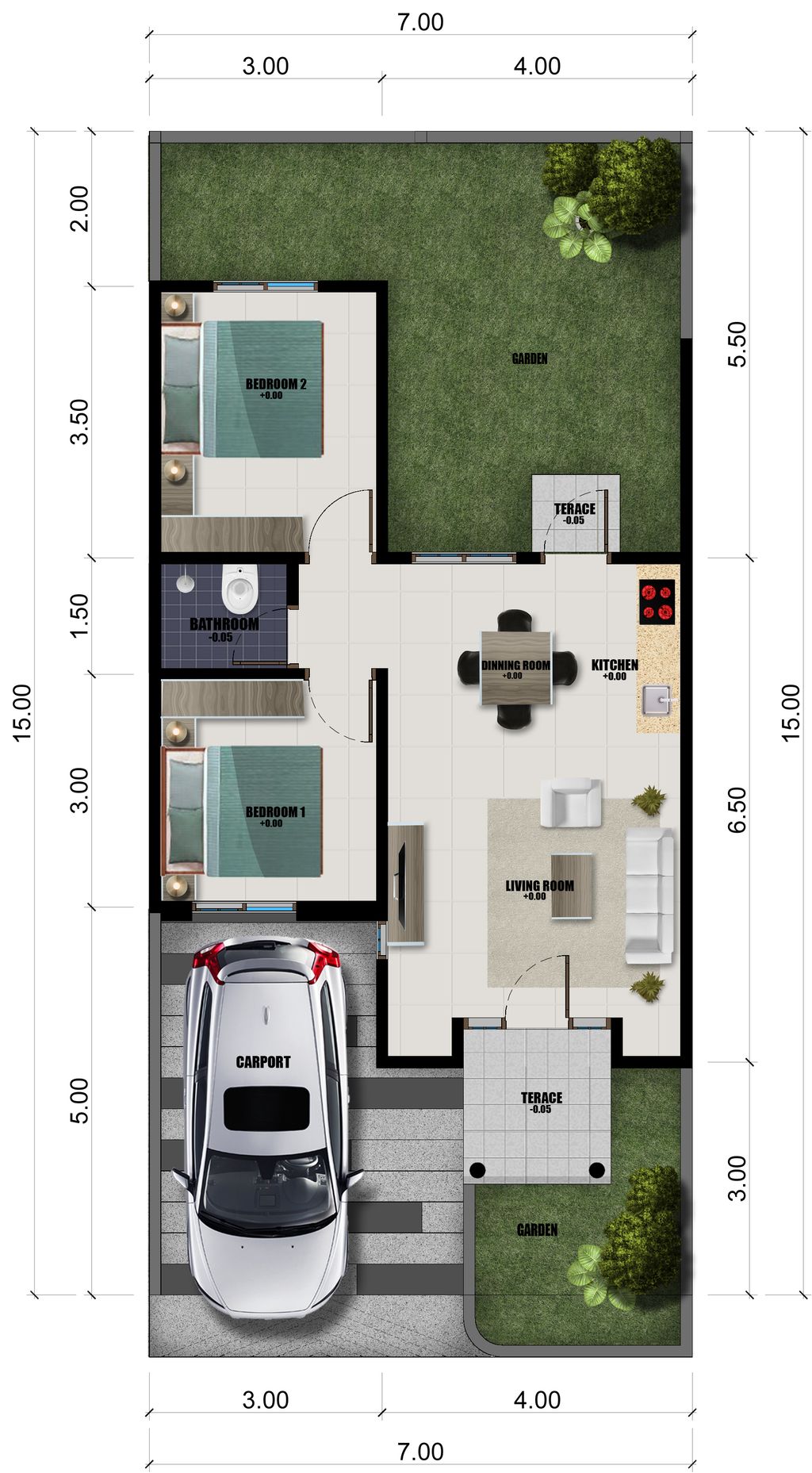 foto denah rumah tipe A1-9 perumahan Kencana Residence