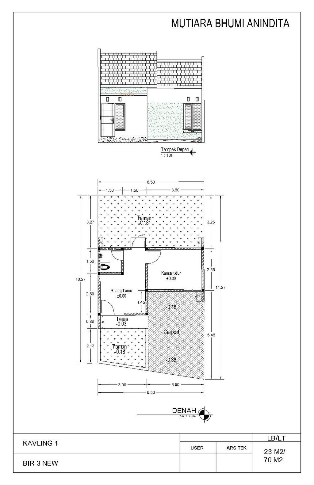foto denah rumah tipe 23 perumahan PERUM BURING INDAH REGENCY 3 NEW