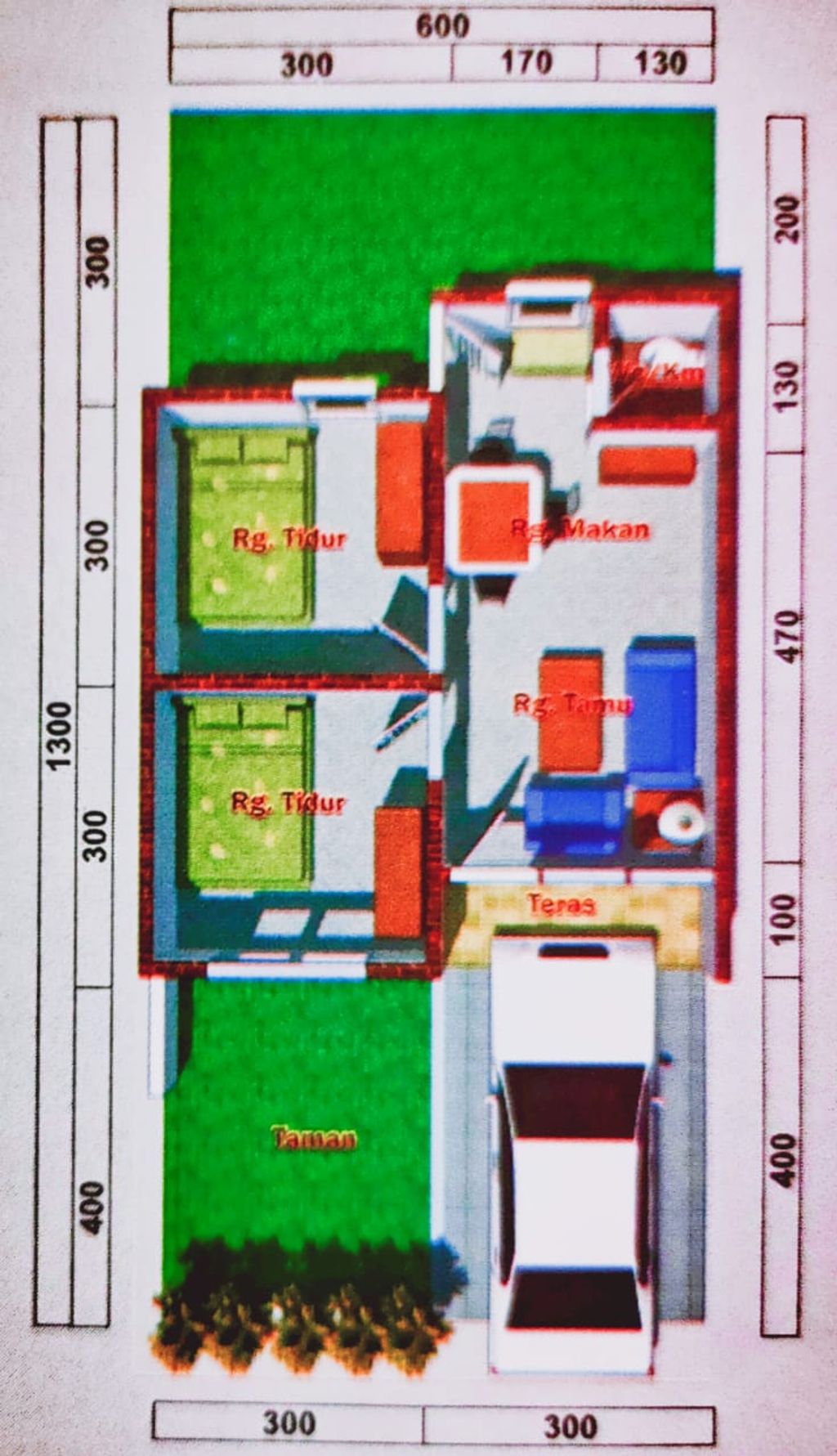 foto denah rumah tipe 36 perumahan PALANGIRANG RESIDENCE