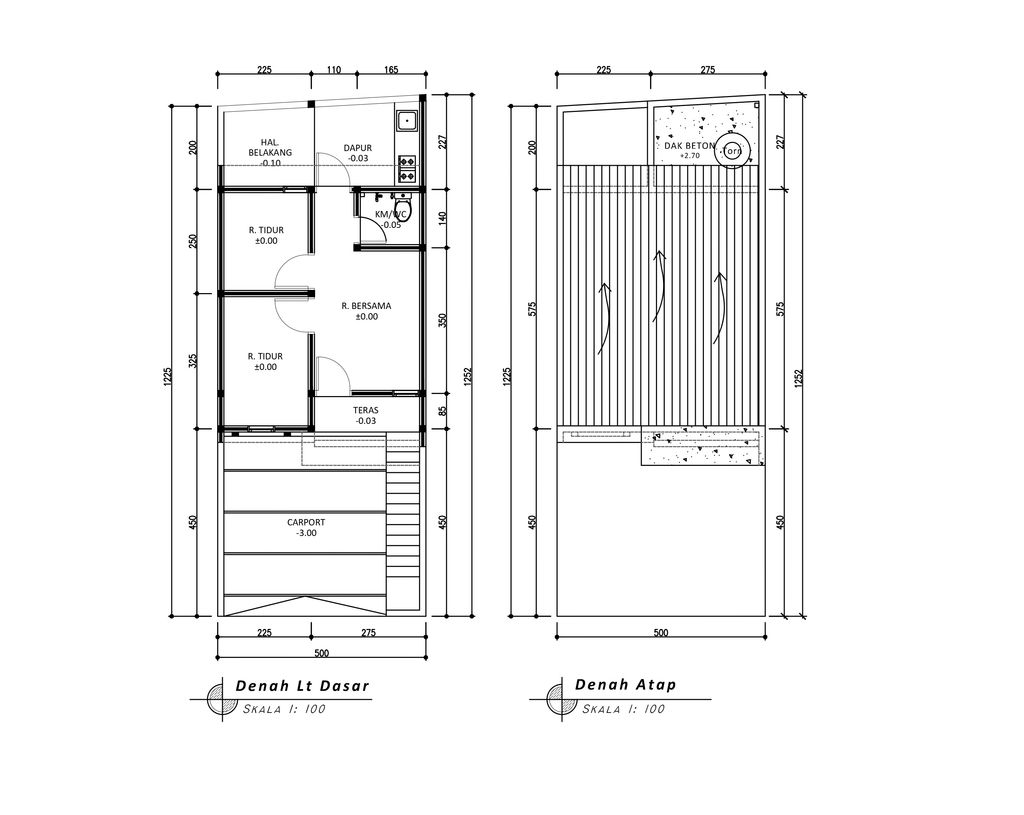foto denah rumah tipe 30 1 Lantai Kontur 3m (339) perumahan G-Land Padalarang Valley