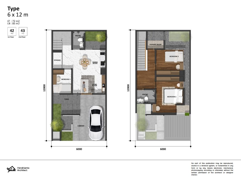 foto denah rumah tipe GREENSCAPE perumahan HB Green Residence