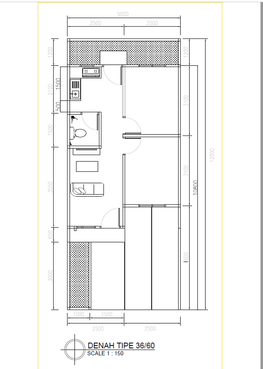 foto denah rumah tipe 36/65 perumahan Asteria Residence