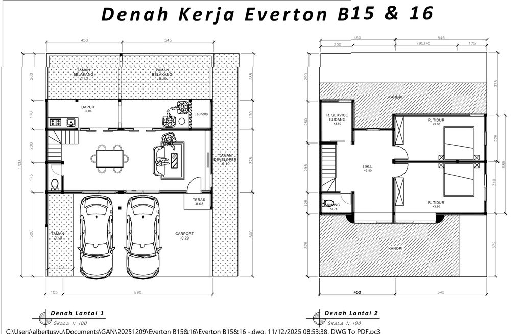 foto denah rumah tipe 54 Borrusia (3KT) (2KM) (708) perumahan Cluster Everton