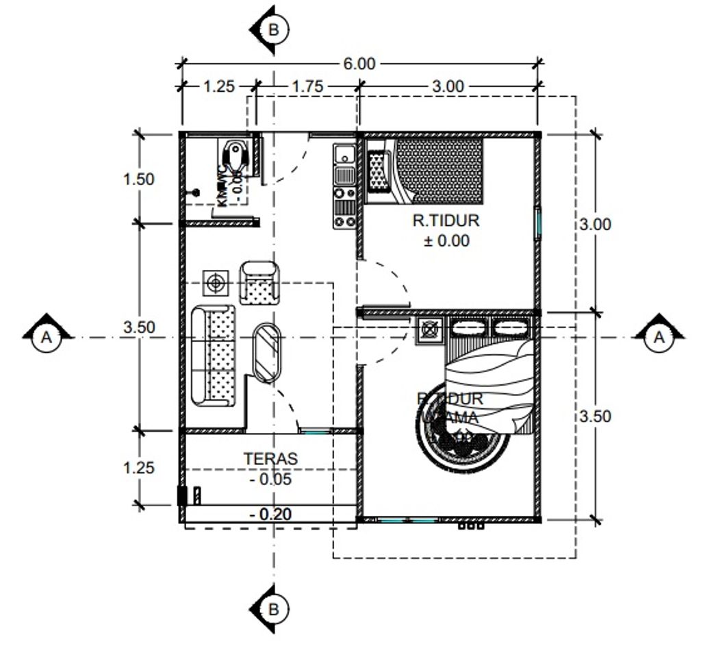 foto denah rumah tipe 36 perumahan Perumahan Gantang Permai 2