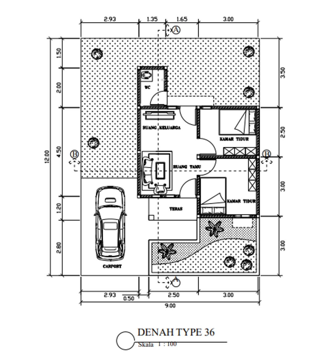 foto denah rumah tipe 36 perumahan Mutiara Asri Residence