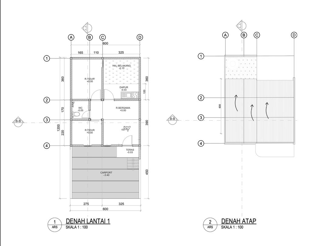 foto denah rumah tipe 36 1 Lantai Kontur 1m (409) perumahan G-Land Padalarang Valley