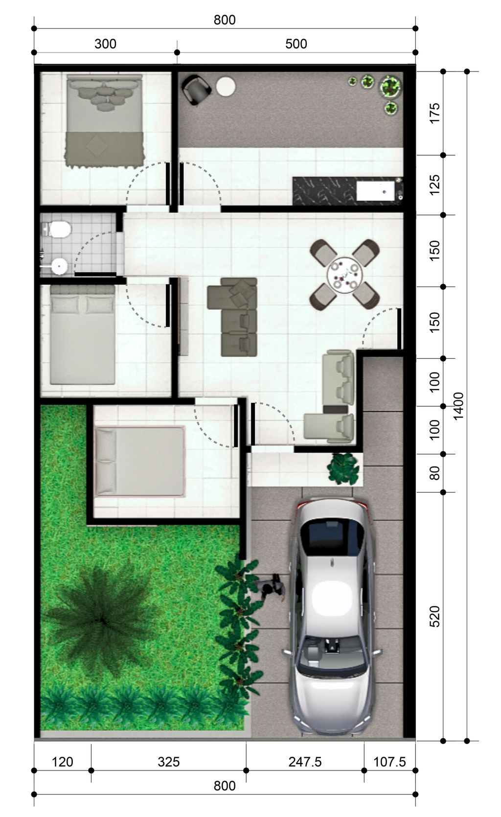 foto denah rumah tipe RS 54/168 K perumahan KOTA MANDIRI BEKALA CLUSTER HEVEA